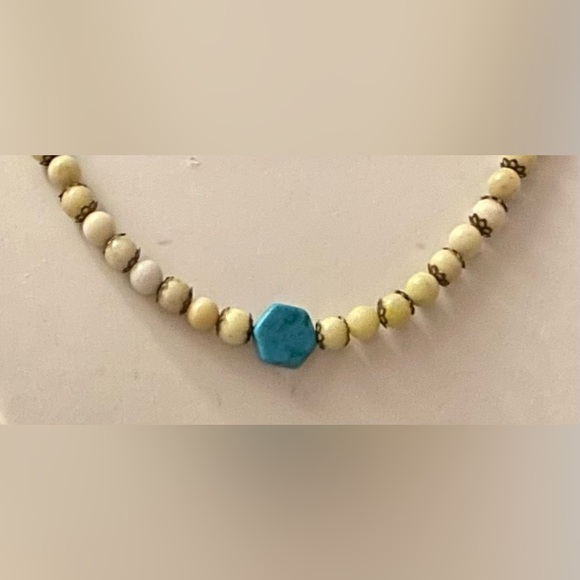 NEW Turquoise & Serpentine crystal necklace (TURQ) - Picture 4 of 5